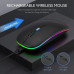 2.4GHz Bluetooth Wireless Optical Mouse USB Rechargeable RGB Mice for PC Laptop