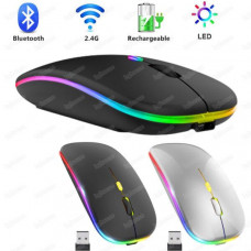 2.4GHz Bluetooth Wireless Optical Mouse USB Rechargeable RGB Mice for PC Laptop