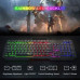 Gaming Keyboard, Colorful Rainbow LED Backlit for Windows PC Gamers Desktop PS4