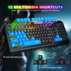 Gaming Keyboard, Colorful Rainbow LED Backlit for Windows PC Gamers Desktop PS4